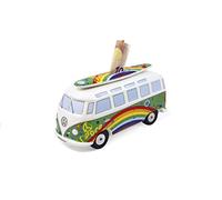 BRISA VW Collection - T1 Bus Furgoneta Hucha | Volkswagen Recipiente para Ahorros, Reutilizable, Cerámica, Regalo para Fans, Decoración Retro, Verde