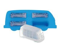 BRISA VW Collection - T1 Bus Furgoneta Molde Silicona para Hielo y Dulces | Volkswagen Formas para Hielo y Dulces, Set de 4, Silicona, Aptas para Horno, Fiestas de Verano, Azul Claro