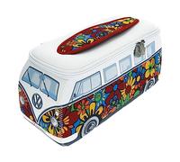 Brisa VW Collection - Bolsa de Neopreno Universal para Maquillaje, Viajes y Farmacia Volkswagen T1 Camper Bus (Flower/Multicolor/Grande).