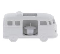 Brisa VW Collection - T1 Bus Furgoneta Portavelas | Volkswagen Farol para Vela de Cerámica, Esmalte Dolomítico, Decoración de Mesa, Camping, Blanco