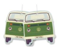 BRISA VW Collection - T2 Bus Furgoneta Ambientador de Coche Set de 2 | Volkswagen Aromatizante Colgante para Coche, Aroma de Larga Duración para Camping, Casa, Frontal Bus, Té Verde/Verde
