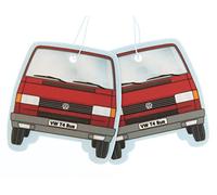 BRISA VW Collection - T4 Bus Furgoneta Ambientador de Coche Set de 2 | Volkswagen Aromatizante Colgante para Coche, Fragancia de Larga Duración para Camping, Casa, Frontal Bus, Vainilla/Rojo