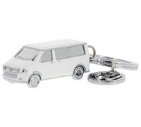 BRISA VW Collection - T5 T6 Bus Furgoneta Llavero Modelo 3D | Volkswagen Colgante 3D Decorativo, Anilla Partida Retro, Aleación de Zinc y Aluminio Esmaltada, Plata