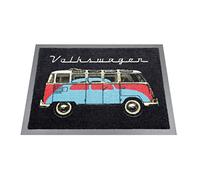 BRISA VW Collection - Tapete de pie para la Puerta T1 Camper Bus Volkswagen (Bus y Escarabajo/Negro)