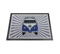 BRISA VW Collection - Tapete de pie para la Puerta T1 Camper Bus Volkswagen (Franjas Samba/Azul)