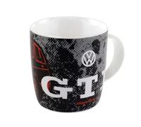 BRISA VW Collection - Taza de cerámica para café/té/cappuccino GTI de Volkswagen (370 ml/GTI Front/Negro)
