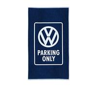 BRISA VW Collection - Toalla de playabaño y Sauna Volkswagen con Logotipo y Leyenda (Solo Estacionamiento/Azul)