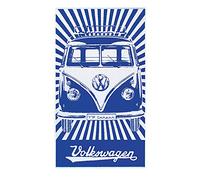 BRISA VW Collection - Toalla de playabaño y Sauna Volkswagen T1 Camper Bus (Franjas Samba/Azul)