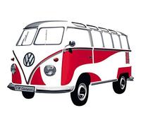 BRISA VW Collection - Vinilo adhesivo de pared decorativo T1 Camper Bus Samba (Silueta/Rojo)