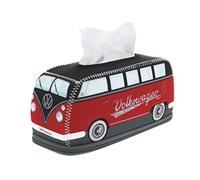 Brisa VW Collection - Volkswagen Caja de pañuelos de Papel de Neopreno para cosméticos y servilletas en el baño T1 Camper Bus (Rojo/Negro)