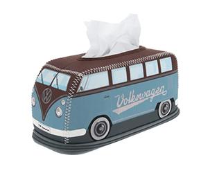 Brisa VW Collection - Volkswagen Caja de pañuelos de Papel de Neopreno para cosméticos y servilletas en el baño T1 Camper Bus (Petrol/Marrón)