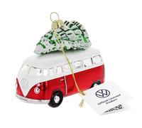 BRISA VW Collection - Volkswagen T1 Samba Bus Adornos y Decoraciones de Navidad de Cristal en Caja de Regalo (Rojo con árbol)