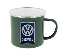 BRISA VW Collection - Volkswagen Taza grande de esmalte para cafété o cappuccino T1 Bus para camping (500 ml/Servicio de VW/Gris)
