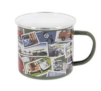 BRISA VW Collection - Volkswagen Taza Grande de Esmalte para cafété o Cappuccino T1-T3 Bus para Camping (500 ml/Sellos/Colorido)