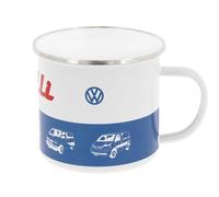 BRISA VW Collection - Volkswagen Taza Grande de Esmalte para cafété o Cappuccino T1-T5 Bus para Camping (500 ml/Conductor del Camper/Colorido)