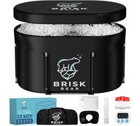 Brisk Bear - Bañera de hielo ovalada XL para atletas con cubierta - Bañera de inmersión fría extra grande para recuperación - Piscina de inmersión de baño de hielo con temporizador digital - inmersión