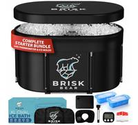 Brisk Bear - Bañera de hielo ovalada XL para atletas con cubierta - Bañera de inmersión fría extra grande para recuperación - Piscina de inmersión de baño de hielo con temporizador digital - inmersión