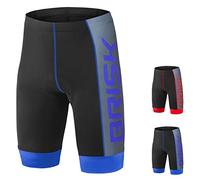 Brisk Bike Acolchados Culotte Ciclismo Hombre Culote Ciclista Hombre de Secado rápido Compresión Culote Hombre Ciclismo Culote Corto Ciclismo Hombre (FR/ES, Letras, S, Regular, Regular, Black/Blue)