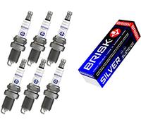 BRISK Silver DR15YS-9 1462 Bujías de Encendido Benzin LPG CNG Autogas, 6 piezas
