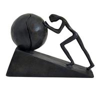 Briskfeel Estatua de Hierro de Hombre con Esfera, Escultura de Metal, Figura Decorativa de Metal para el hogar y la Oficina (B2 Fuerte)