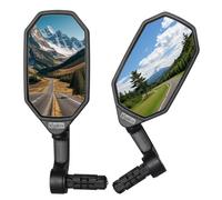 BriskMore Bar End - Espejo retrovisor para bicicleta (lente convexa de cristal de alta definición, resistente a los arañazos, vista trasera segura, 1 par de espejos retrovisores para bicicleta BT-022