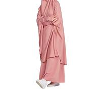 Briskorry Vestido musulmán para mujer musulmana, de dos piezas, vestido de ramadán islámico, suelto, moda abaya, vestido maxi de mezquita, murciélago, para oración