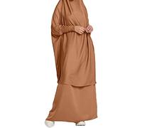 Briskorry Vestido musulmán para mujer musulmana, de dos piezas, vestido de ramadán islámico, suelto, moda abaya, vestido maxi de mezquita, murciélago, para oración