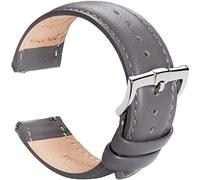 BRISMASSI ESETTI B&E Correa de Reloj de Cuero de Liberación Rápida - Correas de Estilo Elegante para Hombres y Mujeres - 16mm 18 mm 19mm 20 mm 21mm 22 mm (19mm, Cement Gray Leather)