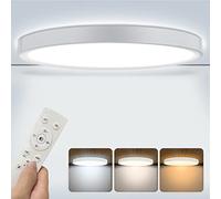 Brisplen Luz de Techo con Mando a Distancia,Dormitorio Circular Lámpara Techo 24W Ajustable Temporizador Auto Off, 3000k-6000k Moderna Plafón LED Regulable 30cm para los niños, sala de estar, cocina