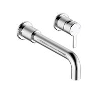 Bristan Altum - Grifo mezclador de pared con 2 orificios para lavabo con función de ahorro de agua, acabado cromado