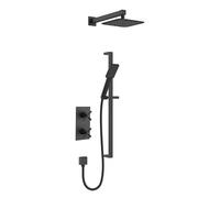 Bristan Cruzar - Mezclador termostático de ducha con tecnología Safe Touch y dos salidas, acabado negro