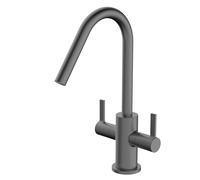 Bristan CSH EFSNK GM Cashew Easyfit - Grifo mezclador monomando monobloque para fregadero, color gris metálico