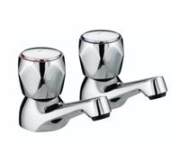 Bristan Grifos de lavabo VAC 1/2 C MT Club con cabezales metálicos, cromados
