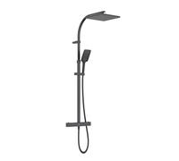 Bristan Qubo - Barra termostática para ducha con tecnología Safe Touch y dos salidas, acabado negro