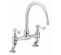 Bristan RS DSM C - Cubierta Renacimiento Cromado Lavabo | Diseño tradicional, boquilla giratoria, operación de doble palanca, grifo mezclador de cocina, cubierta de por vida