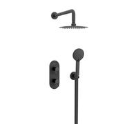 Bristan Saffron, kit de ducha termostático oculto con tres salidas, tecnología Safe Touch, acabado negro
