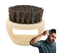 Bristle Bristle Bristle Brush - Small Round Facial Hair Care-Brushes Con Diseño De Cráneo, Y Bálsamo Aplicador | Herramienta De Aseo De Mango De Madera Para Hombres Barbudos, Estilo G