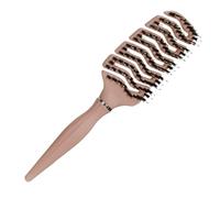 Bristle de cepillo ancho de burla - peine de pelo, cola de punto de precisión, cepillo de pelo flexible | Las cerdas suaves evitan el daño del cabello, ideal para el coif