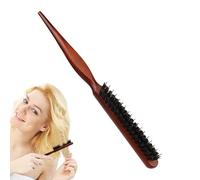 Bristle Hair Brush, Natural Styling Bristles, Wooden Handle Design, 1.3x9.45 inches Gentle Detangling and Frizz Control, Smoothing Hairbrush for Daily Use and Shine