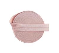 Bristlegrass Cinta elástica brillante de 50 yardas y 5/8 pulgadas de color malva envejecido, cinta elástica de enemigo para lazo para el pelo, diadema, vestido, ribete de costura, cinta de color liso