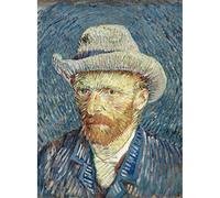 Bristlegrass Rompecabezas de madera, 500 piezas para adultos, Van Gogh, pinturas famosas, retrato con sombrero, Vincent Van Gogh, retrato de puntillismo, juguetes de regalo (500 piezas)