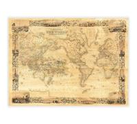 Bristlegrass Rompecabezas para adultos, 1000 piezas, mapa del mundo vintage de 1855, rompecabezas de 1000 piezas para adultos, rompecabezas de madera de estilo antiguo para entusiastas de la historia