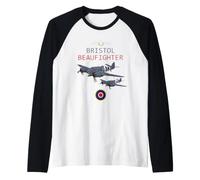 Bristol Beaufighter British WW2 Avión Camiseta Manga Raglan
