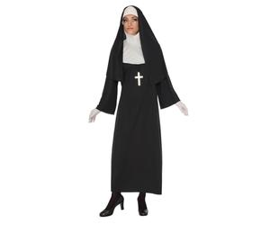 Bristol Novelty 301580S000 Disfraz de monja adulta, mujer, negro, talla M Halloween