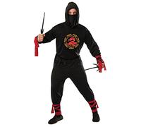 Bristol Novelty 301590STD000 Disfraz de ninja negro para adulto, hombre, estándar Halloween, Carnaval