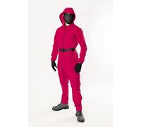 Bristol Novelty 301595XS000 Disfraz de Juego del calamar con máscara, adulto, hombre y mujer, rojo, talla XS Halloween