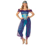 Bristol Novelty 700881S000 Disfraz de genio para mujer, adulto, azul, multicolor, talla S Halloween