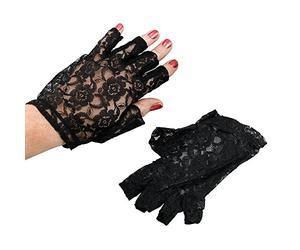 Bristol Novelty 80s-BA669 Mitones de encaje, 22,9 cm, negro, color (BA669) Halloween