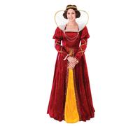 Bristol Novelty AC482 Queen Elizabeth Costume set For Women Red, Gold, UK 10