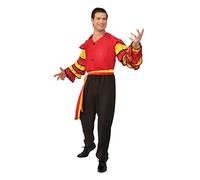 Bristol Novelty-AC626X Man Disfraz de bailarín de rumba, XL, liso, color negro, rojo (AC626X)